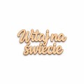 Drewniana tabliczka Witaj na świecie do pamiątkowych zdjęć noworodka BOBILOV